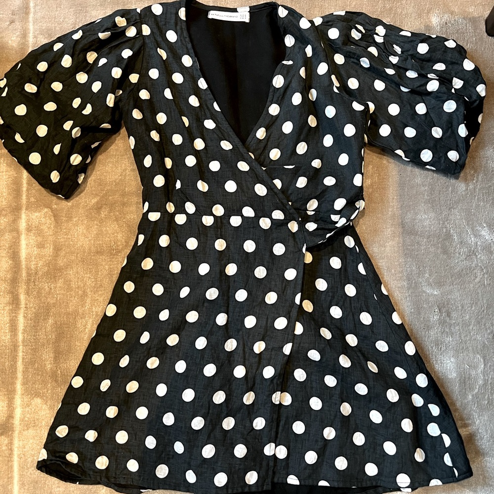 Faithful the brand US size 4 wrap polka dot mini dress